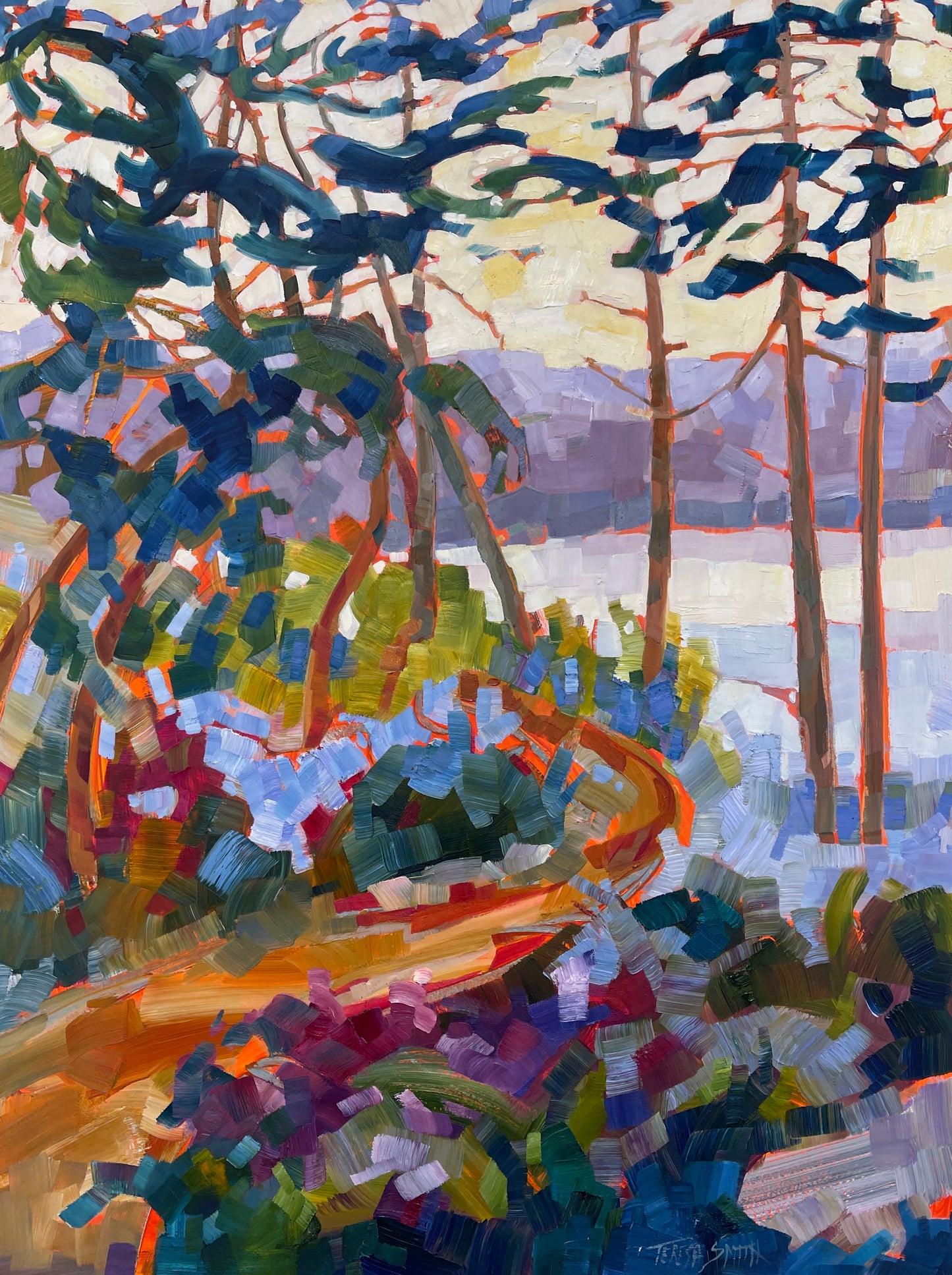 TS-2406 A Walk along the Shore 24 x 18 oil on board