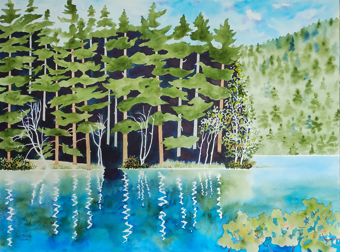 BU-2510 "From the Trail by Mountain Lake" 30 x 40 inches