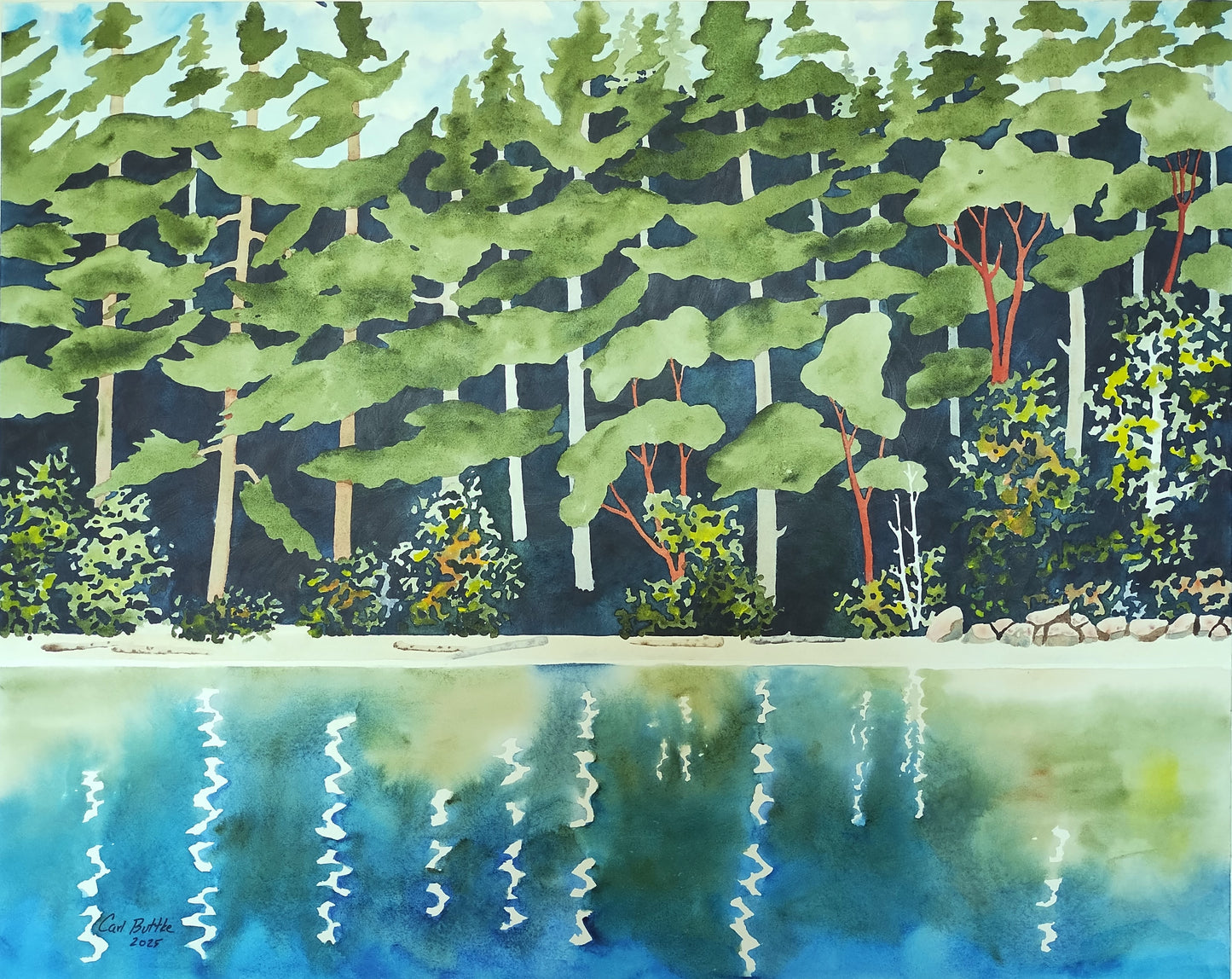 BU-2601 Reflections on Buck Bay" 24 x 30 inches