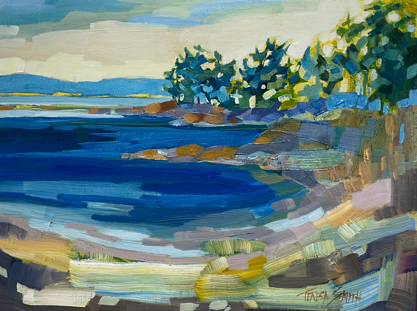 TS-2512 View from Rebecca Spit 9 x 12 oil on panel
